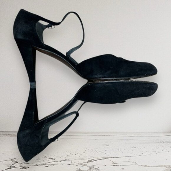 Vintage stuart weitzman Black Tie Satin Heels Shoes Size 8.5/ 39 - Picture 8 of 10